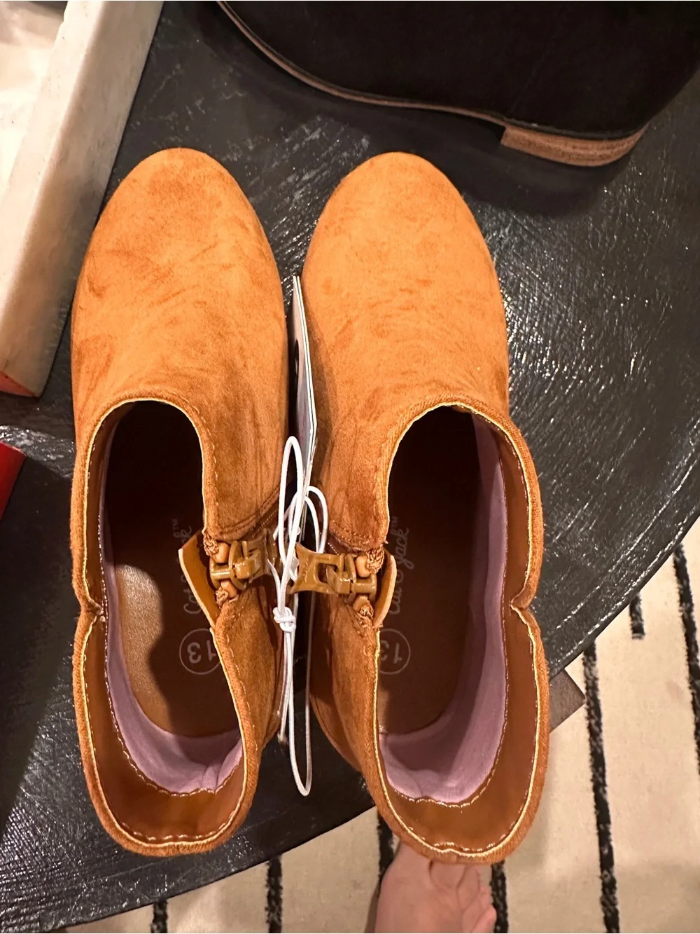 Girl’s Suede Ankle Boot in Tan